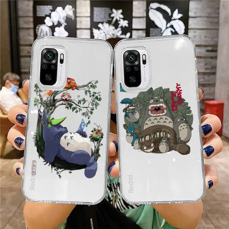 

totoro sprite away anime cute Phone Case Transparent for Xiaomi redmi note x f poco 10 11 9 7 8 3 i t s pro cover shell coque