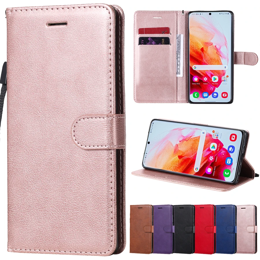 PU A52 A72 Wallet Soft Case For Samsung Galaxy Note 8 9 10 20 S5 S6 S7 Edge S8 S9 S10 S20 FE S21 Puls Ultra Flip Phone Cover Bag