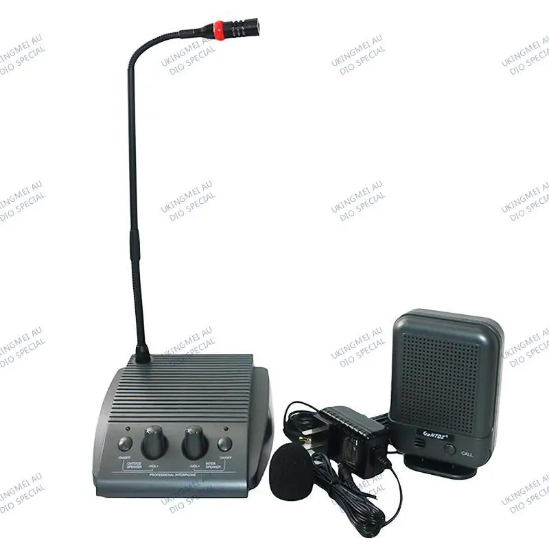 Dual-Way Counter Communication System Microphone Wireless Desktop Gooseneck Conference Microphone For Hospital Bank Counter