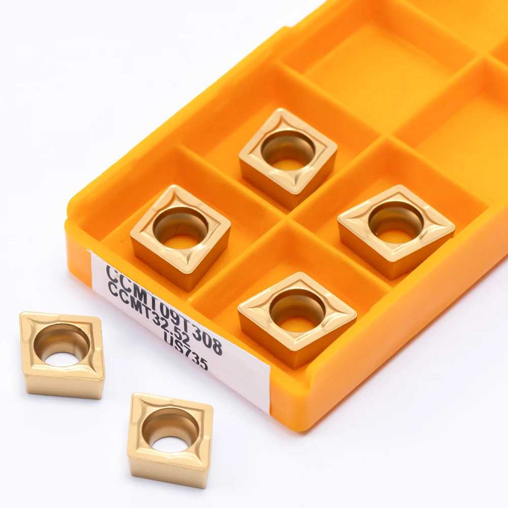 

Высококачественный токарный инструмент для обработки металла CNC CCMT, 10 шт. + CCMT09T308 VP15TF UE6020 US735, режущий инструмент с внешним диаметром