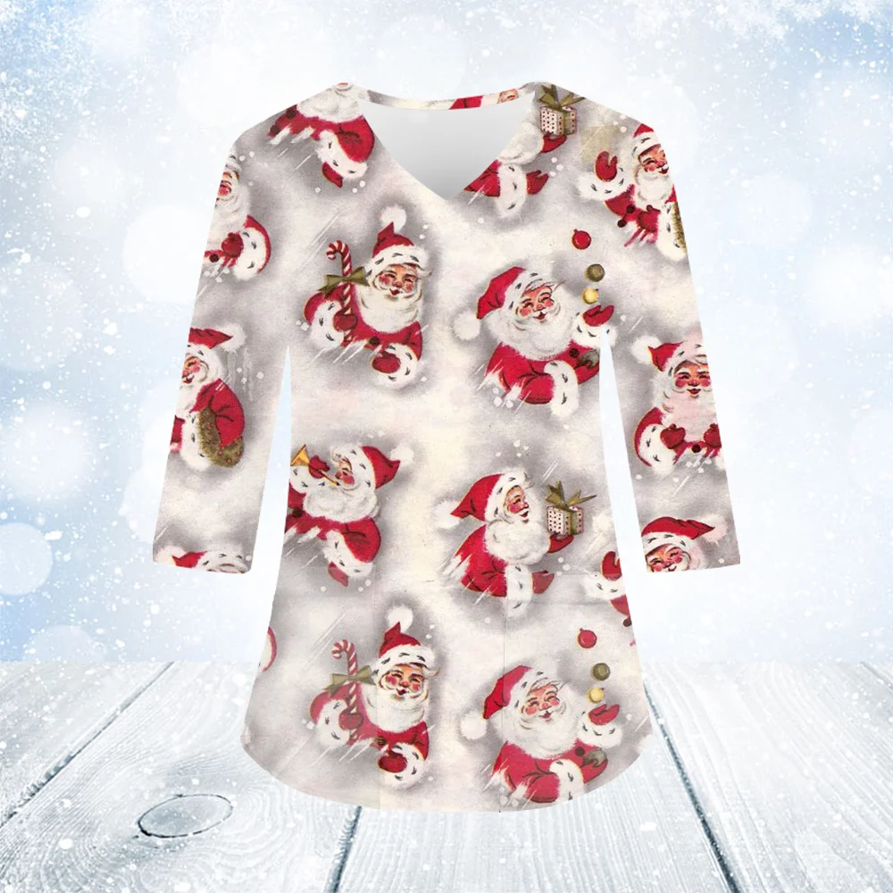 Рождественская клиническая форма женская скраб с мультяшным принтом