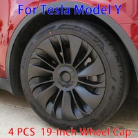4pcs 19 inch for tesla model y hub cap performance replacement wheel cap automobile hubcap full cover accessories 2021 2022