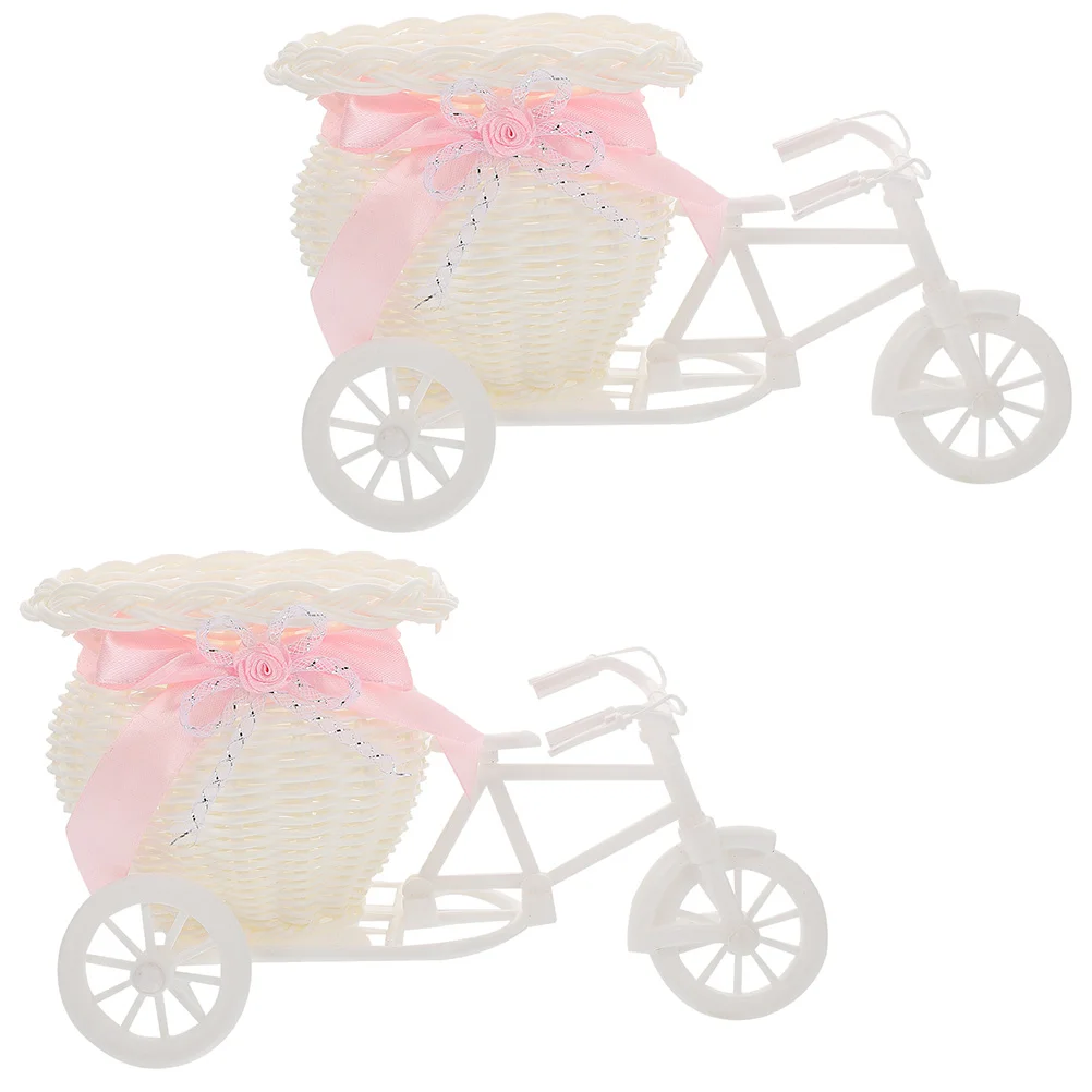 

2Pcs Artificial Rattan Weaving Flowerpot False Flower Arrangement Container