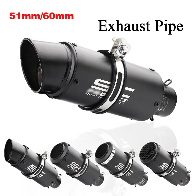 

51mm 60mm Inlet Motorcycle Exhaust Muffler Pipe Tube escape moto silencieux moto For Kawasaki Z900 Xmax Fz6 Tmax CBR600 CB650F