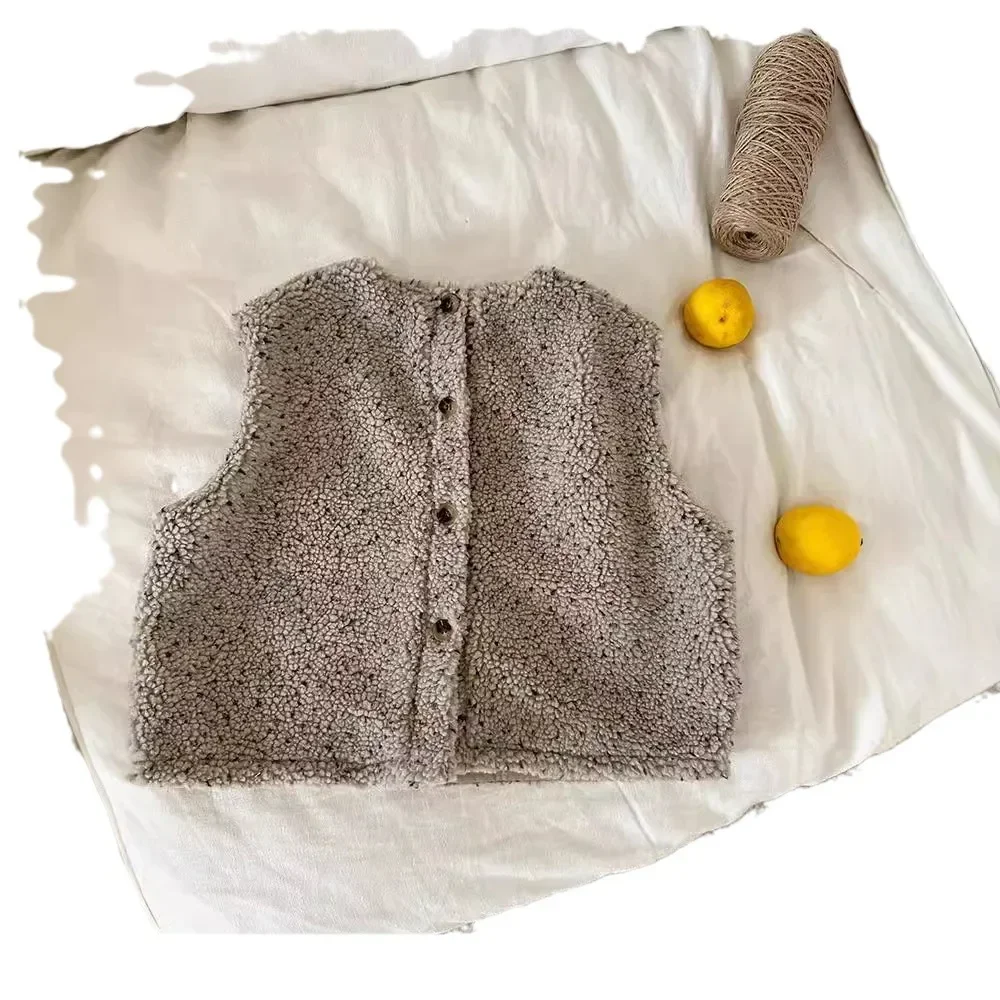 Детский жилет 2024 новый зимний корейский утолщенный дизайн универсальный для