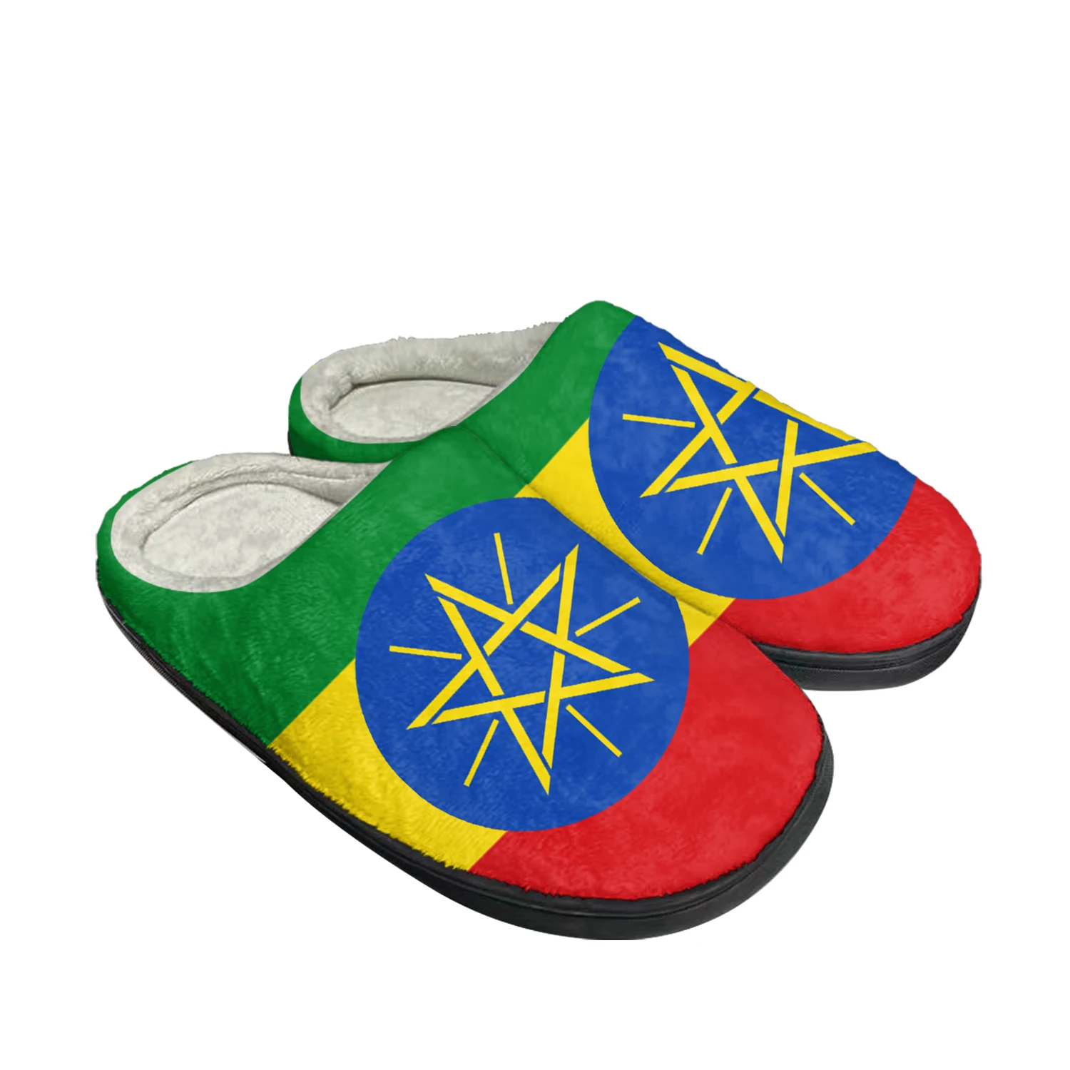 

Ethiopian Flag Home Cotton Custom Slippers Mens Womens Sandals Ethiopia Plush Bedroom Casual Keep Warm Shoes Thermal Slipper