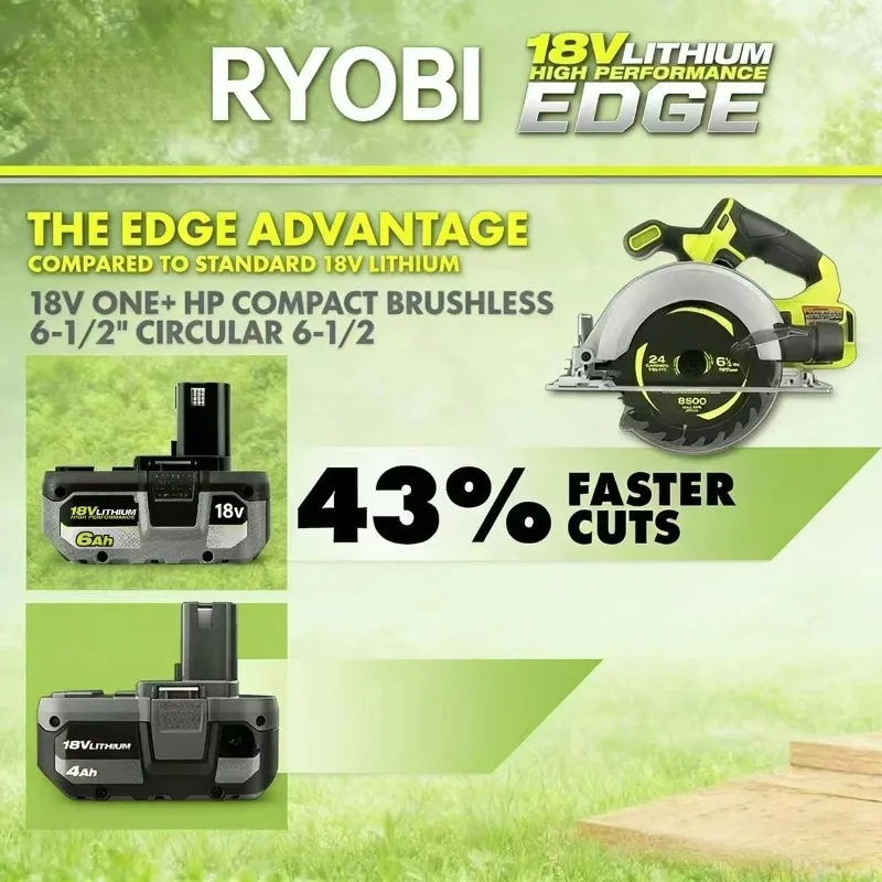 Фото Аккумулятор RYOBI 18В 6.0Ач Li-ion, P104 P107 RB18L50 RB18L20 P108, высокоемкостный перезаряжаемый аккумулятор, многофункциональный аккумулятор №5