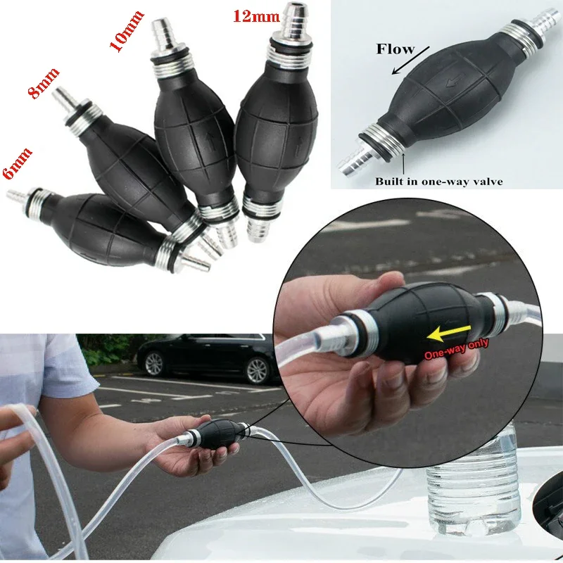 6/8/10/12 мм ручной топливный насос, ручная праймерная лампа, бензин, дизель, жидкое масло, газ, вода, фаска, резиновая трубка, алюминий для автомобиля, лодки