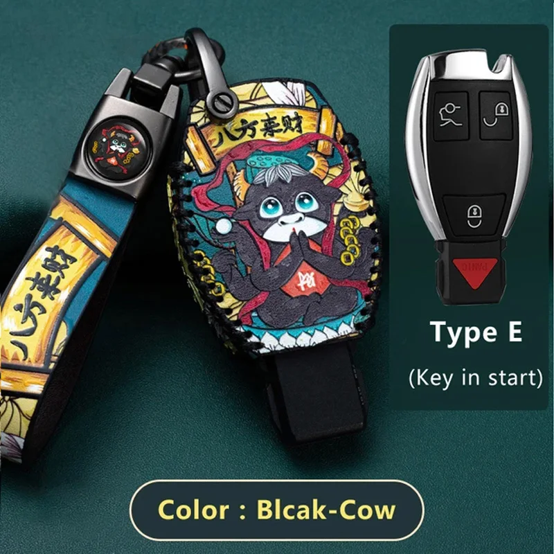 

Кожаный чехол для автомобильного ключа для Mercedes Benz W205 W213 W204 W176 W212 W177 GLC CLA AMG A B C E S G Class, аксессуары для дистанционного брелока