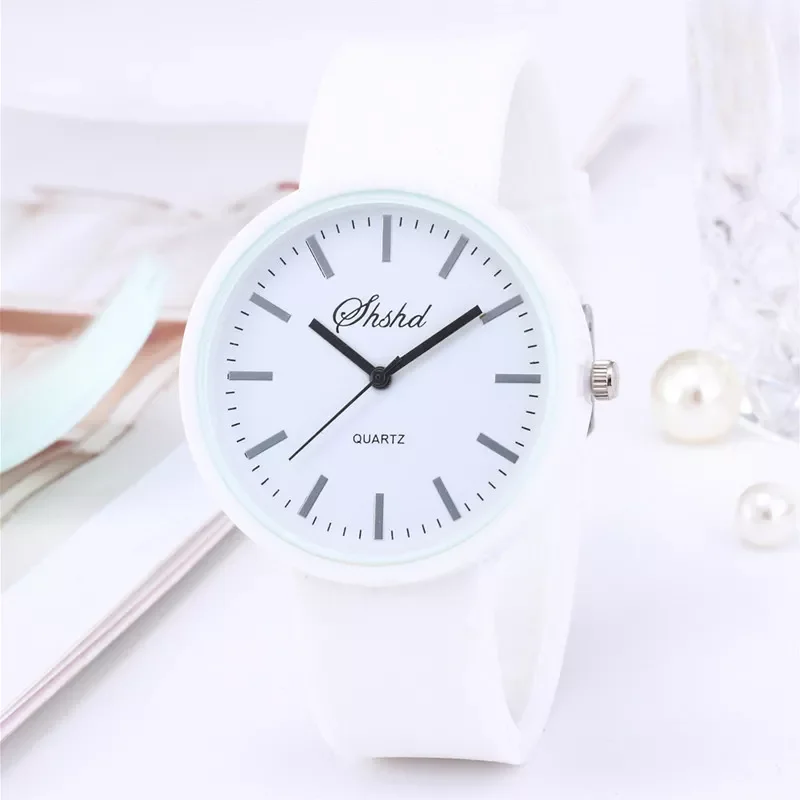 

Simple Watches Women White Wristwatches Fashion Korean Silicone Quartz Watches Gift Cheap Price Dropshipping Reloj Mujer