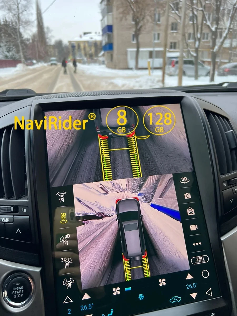 Автомобильный видеоплеер Tesla с Android 13 радио для Toyota Land Cruiser 200 LC200 2012-2008 IPS экран