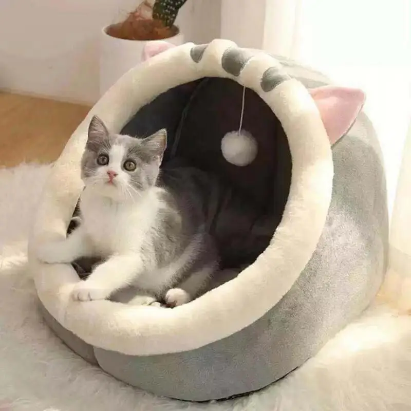 

Cat Bed House Kennel Nest Round Pets Sleeping Cave Kitten Beds Pet Basket Cozy Kitten Lounger Cushion Cat House Tent Dog House