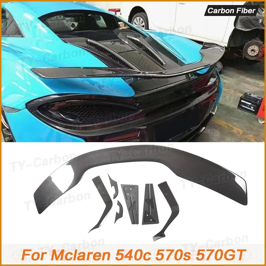 Фото Задний спойлер из настоящего карбона для McLaren 540C 570S (2-дверный, 2015-2019), индивидуальные детали, спойлер на крышку багажника, заднее антикрыло, комплекты обвесов №1
