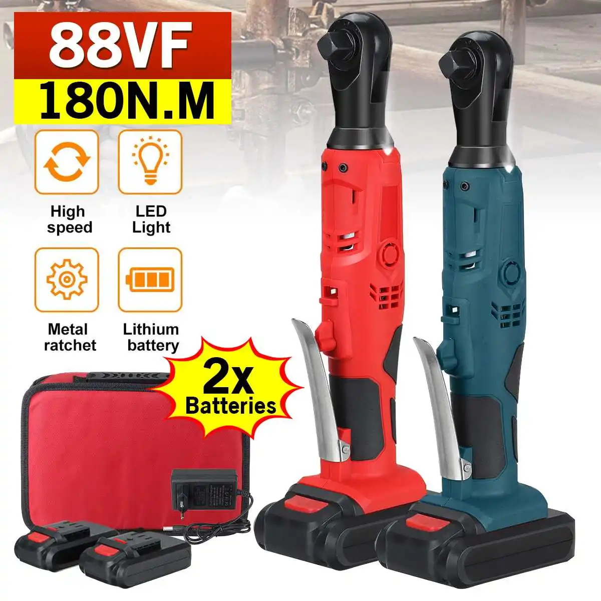 

Гайковерт ударный 180N.m аккумуляторный, 1/2 дюйма