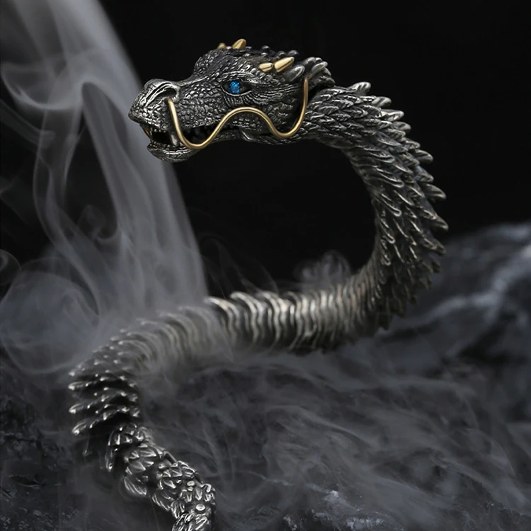 

HX Властный Браслет ручной работы Мужская Личность ретро кран коллекция уровней умный Браслет Дракон Мужские аксессуары Zevity