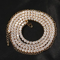 body tennis chain zircon 4mm bling bling iced out brass chains cz necklace fashion hip hop jewelry bn080