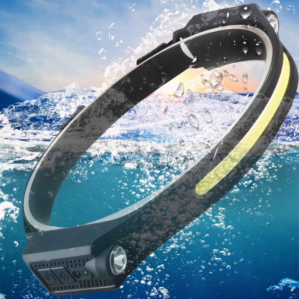 

Head Torch Rechargeable Go Beam 230° Head Lamp LED COB Headlamp Head Work Light Camping Equipments Accessoreis For Camping