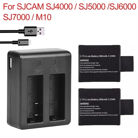 Аккумулятор LIEFOX 900mAh для экшн-камер SJ4000 SJ5000 SJ6000 (2 шт.)
