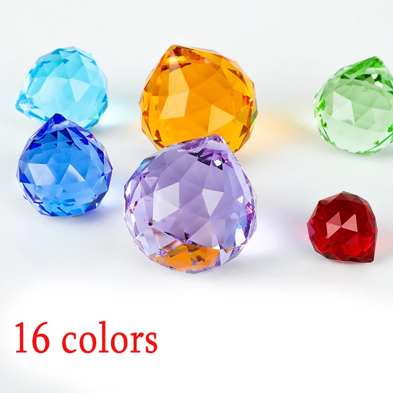 

20mm Clear Crystals Glass Faceted Ball For Chandeliers Shinning Prism Pendant Rainbow Home Light Wedding Party Decoration Ball