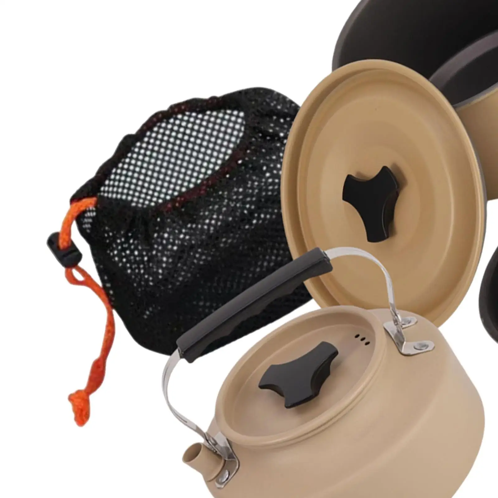 Набор посуды для кемпинга с сумкой хранения кухонная утварь со сложенной ручкой