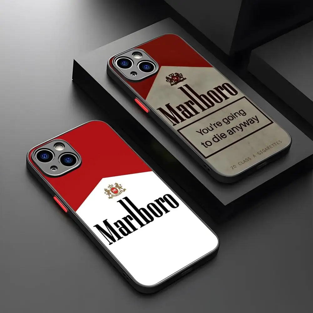 Чехол для телефона Cigarette-M-Marlboroes-S магнитный матовый полупрозрачный iPhone 16 15 14 13 12 11
