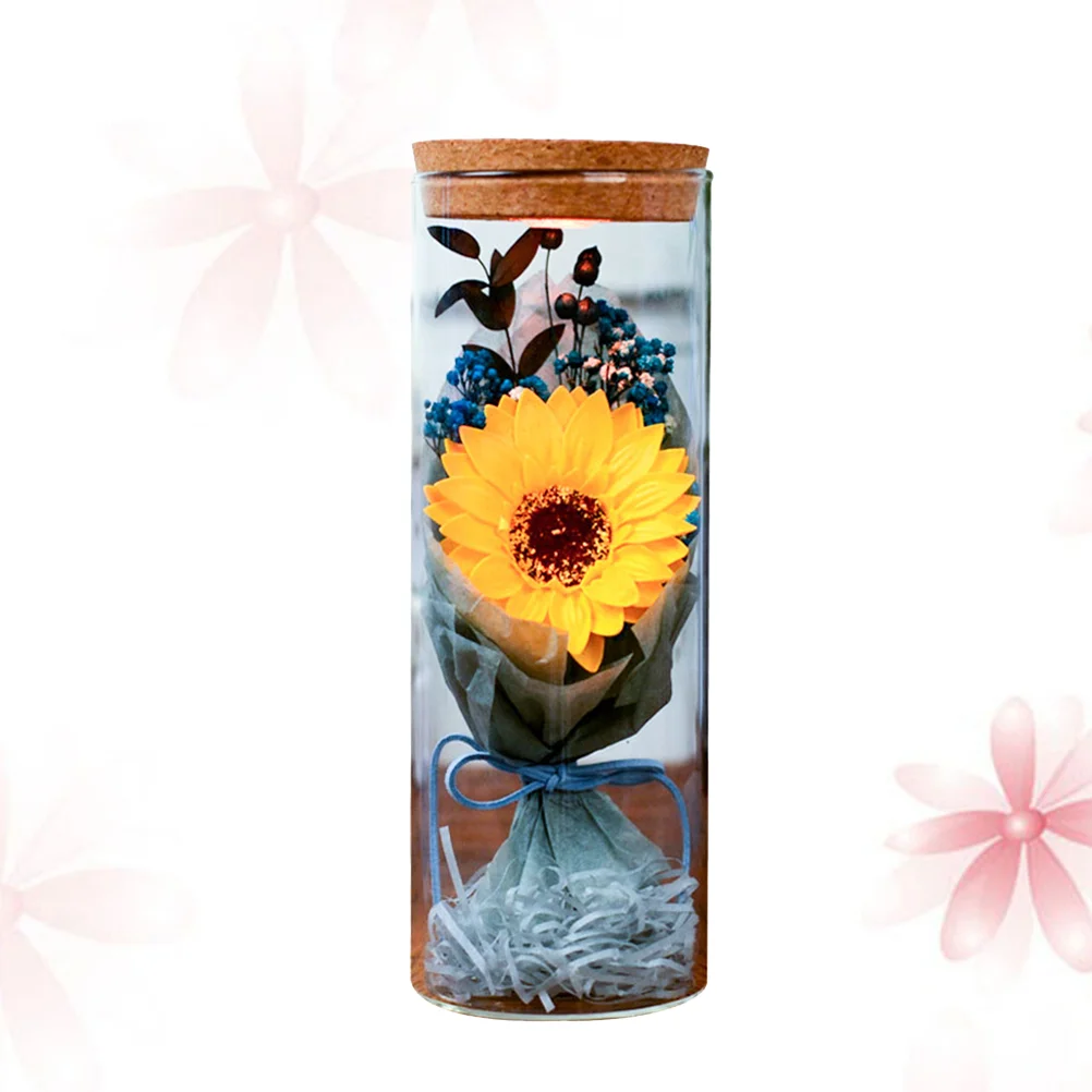 

Flower Preserved Bottle Light Decor Soap Gift Rose Romantic Eternal Dome Forever Real Artificial Led Flowers Gifts Christmas