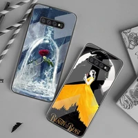 beauty and the beast phone case tempered glass for samsung s20 ultra s7 s8 s9 s10 note 8 9 10 pro plus cover