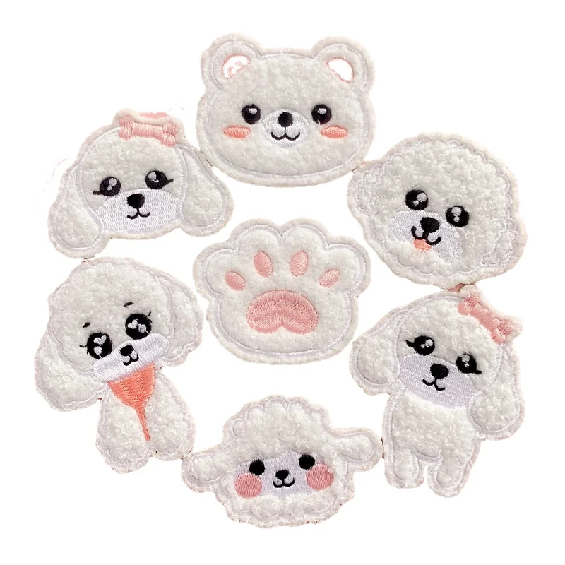 

30pcs/lot Sew-on Luxury Embroidery Patch Plush Teddy Bear Paws Bow Alpaca Clothing Decoration Accessory Craft Diy Applique