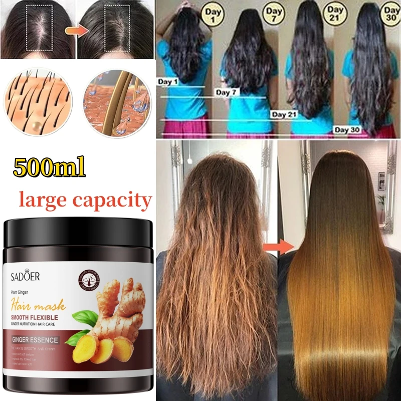 

New Ginger Miracle Hair Mask Keratin 5 Second Repair Damaged Curly Hair Smooth Shine Hair Loss Prevention Professional Hair Care