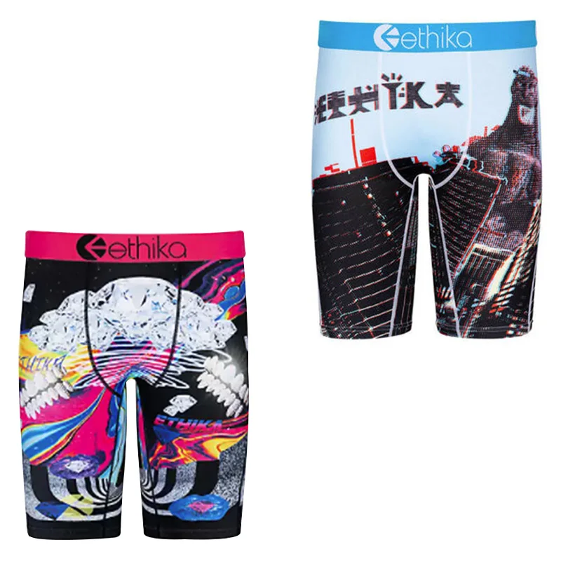 

Спортивные дышащие шорты Ethika, персонализированные модные боксеры с принтом акулы, модные шорты-боксеры из полиэстера Ethika