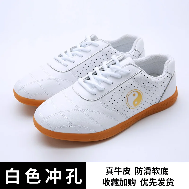 Chinese Style Men Women Tai Chi Martial Arts Shoes Cowhide Training Casual Gym Workout Taekwondo Wushu Karate Wing Chun Shoes