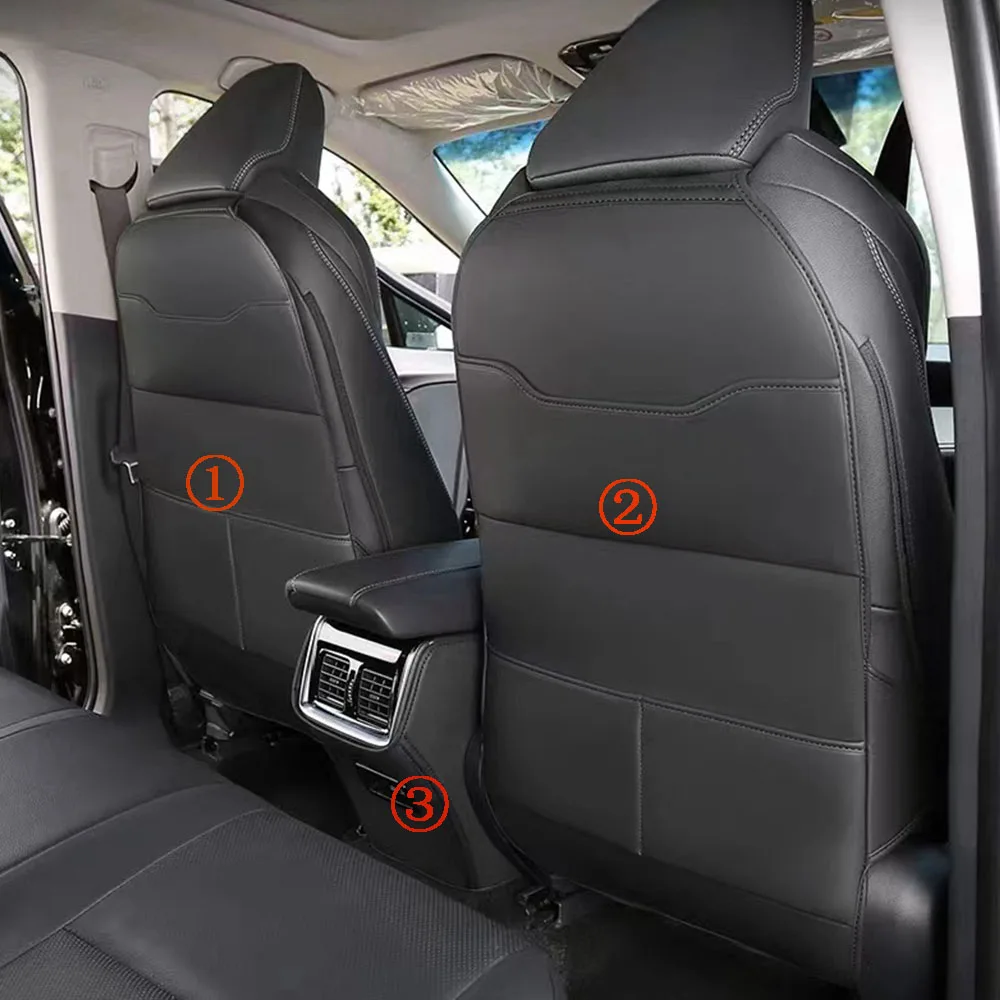 

Противоударный коврик для заднего сиденья для Toyota RAV4 2020-2024, кожаный протектор для спинки сиденья, износостойкие коврики для автомобиля с органайзером