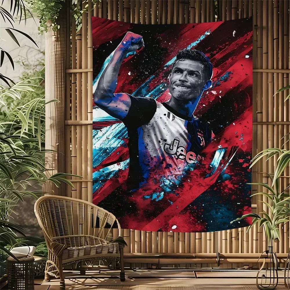 Фото Португалия Супер Футбольная Звезда CR7 Криштиану Роналду Висящий Богемный Гобелен Таро Хиппи Настенные Коврики Общежитие Настенный Домашний Декор №2