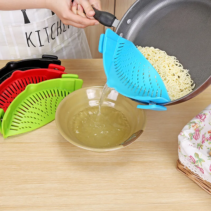 

Fits All Pots Food Grade Stainless Steel Clip On Strainer Silicone Colander