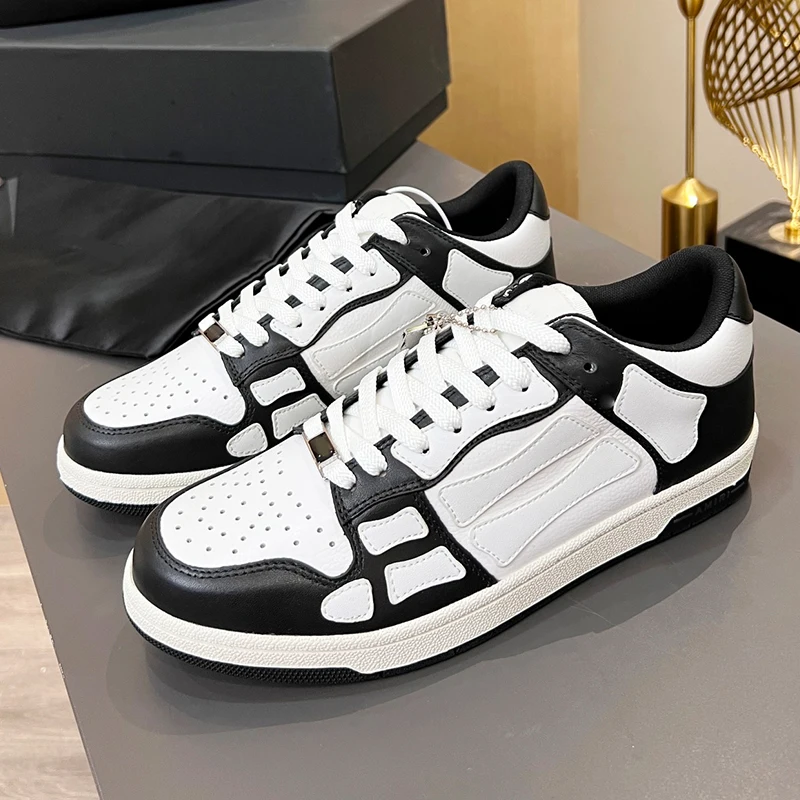

Luxury Designer Black White Calfskin Leather Casual Shoes Clunky Platform Sneakers Women Men Flat Outdoor Running Shoes Trainer