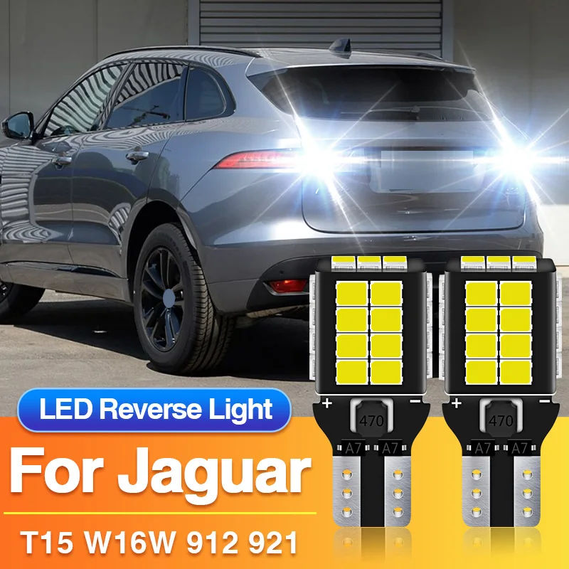 Фото 2 шт. светодиодные лампы заднего хода T15 W16W 921 912 для Jaguar F-PACE 2015-2020/XF 2 2015-2020/XE 2015-2019, аксессуары для автомобиля №1