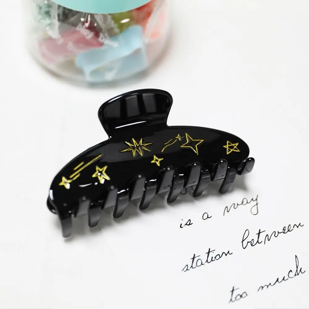 

Большая заколка для волос для девочек, большая звезда, Большая луна, корейский зажим для волос с акулой, женские заколки для волос из ацетата с кристаллами