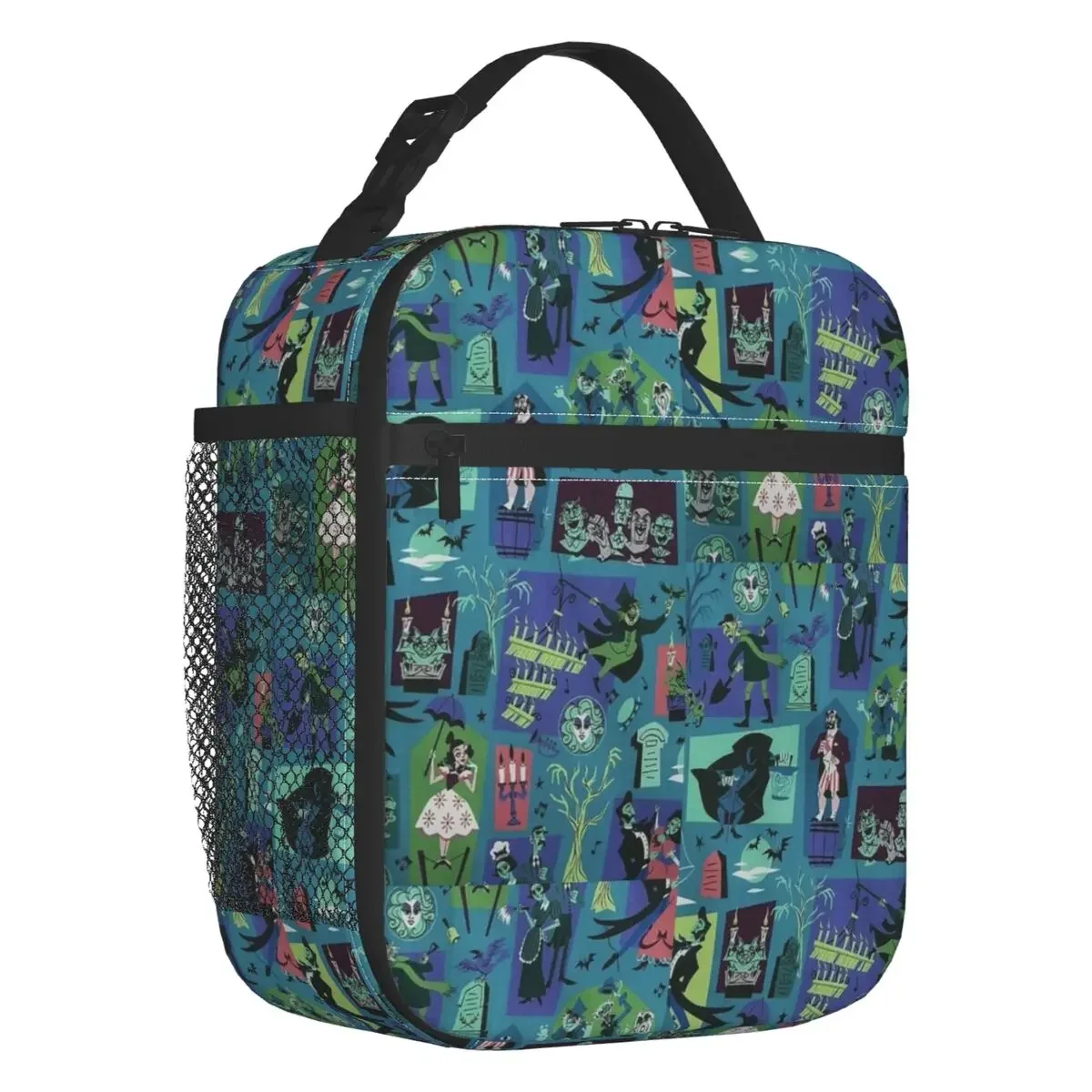 

Haunted Mansion Haunted House Madame Insulated Lunch Bags for Women Halloween Ghost Resuable Thermal Cooler Bento Box School