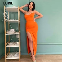 lorie orange mermaid evening dress strapless 2022 robe de soir%c3%a9e de mariage simple women party gown custom made abiti da sera
