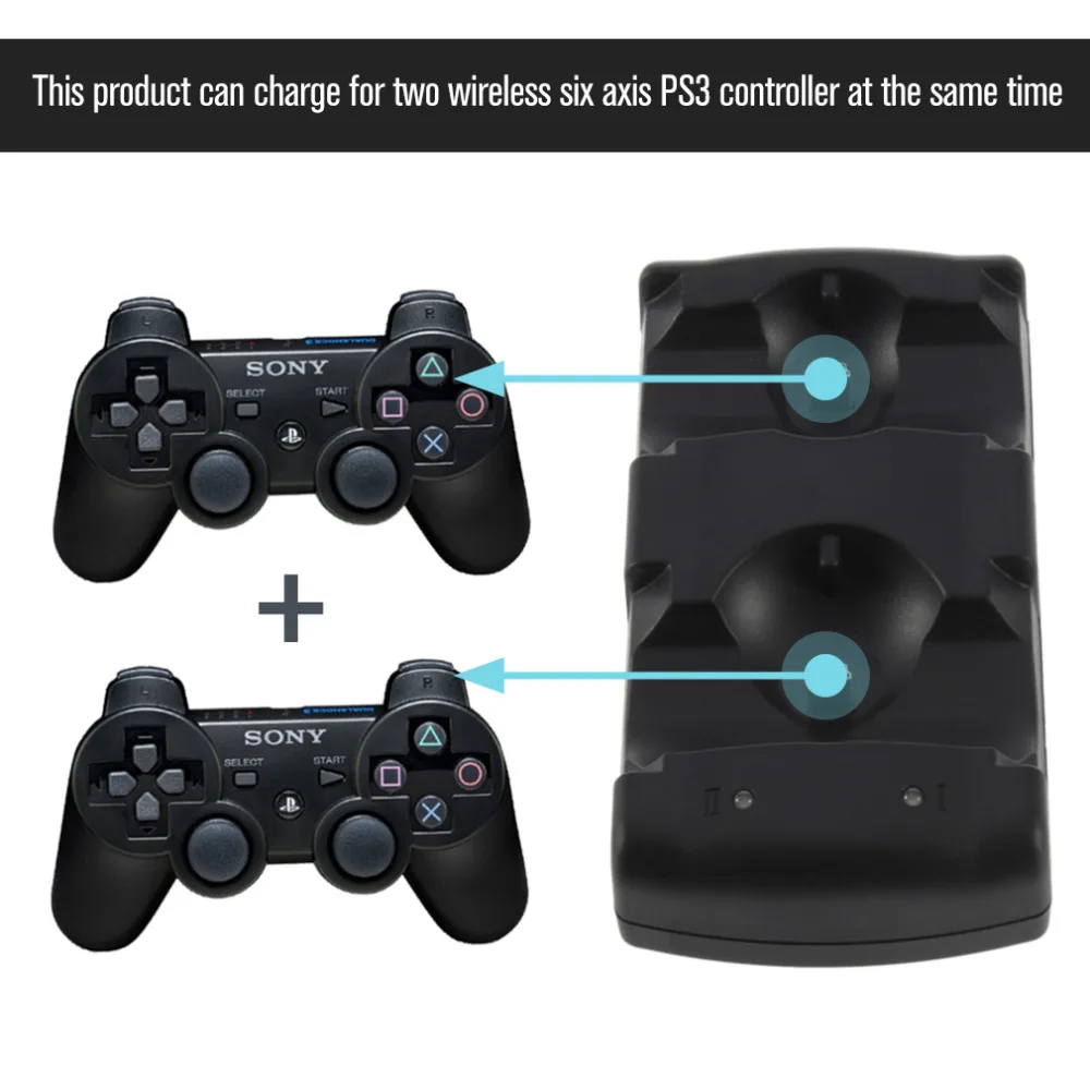 

2 in 1 Dual charging dock charger for Sony PlayStation3 Wireless controller for PS3 controller Hot Worldwide for ps3 charger