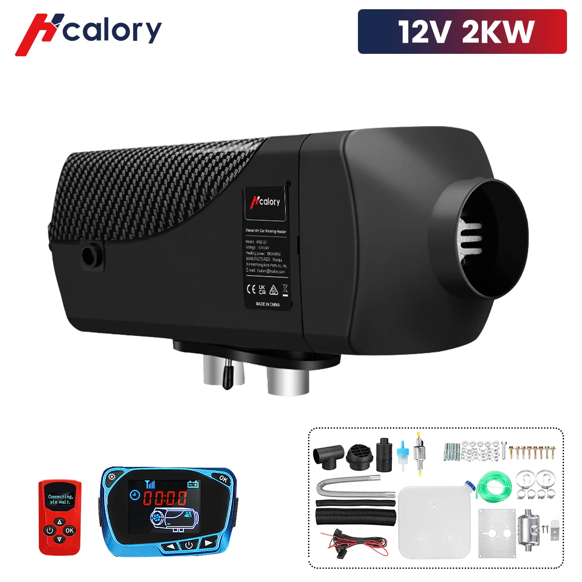 

Hcalory 12V 2/5-8KW Air Car Heater LCD Thermostat Switch Remote Control Air Diesels Heater Parking Heater Camper Van Boat