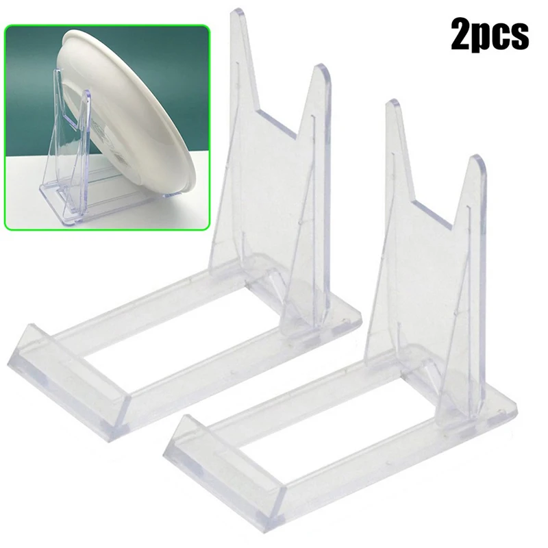 2pcs Acrylic Display Stand Removable Transparent Bracket Easel Board Polishing Plate Holder Craft Plate Display Stand