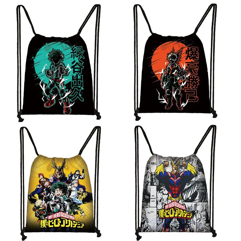 

Сумка на шнурке с героями аниме «Моя геройская Академия», школьный ранец боку, сумка для хранения Тодороки, шото, бакугу, катсуки