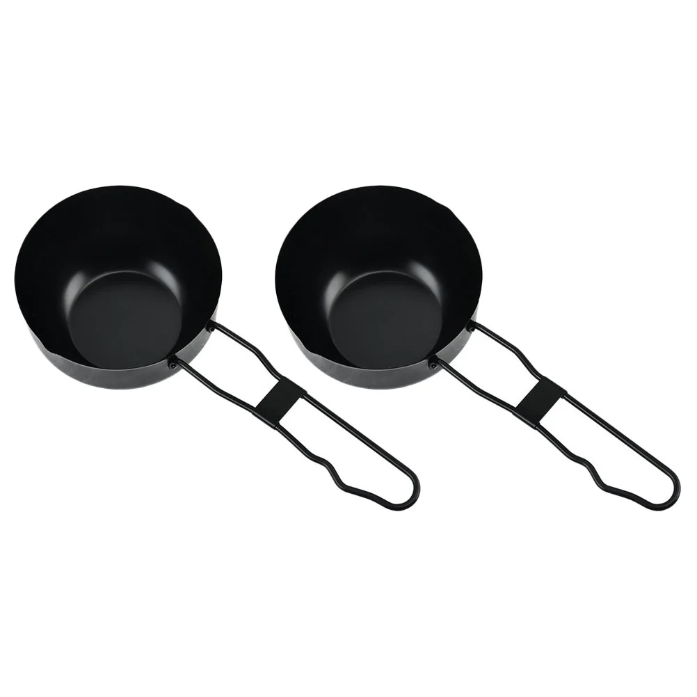 

2pcs Iron Stew Pot Soup soup sauce pot Cooking Pot Outdoor Cookware Cooking Pan
