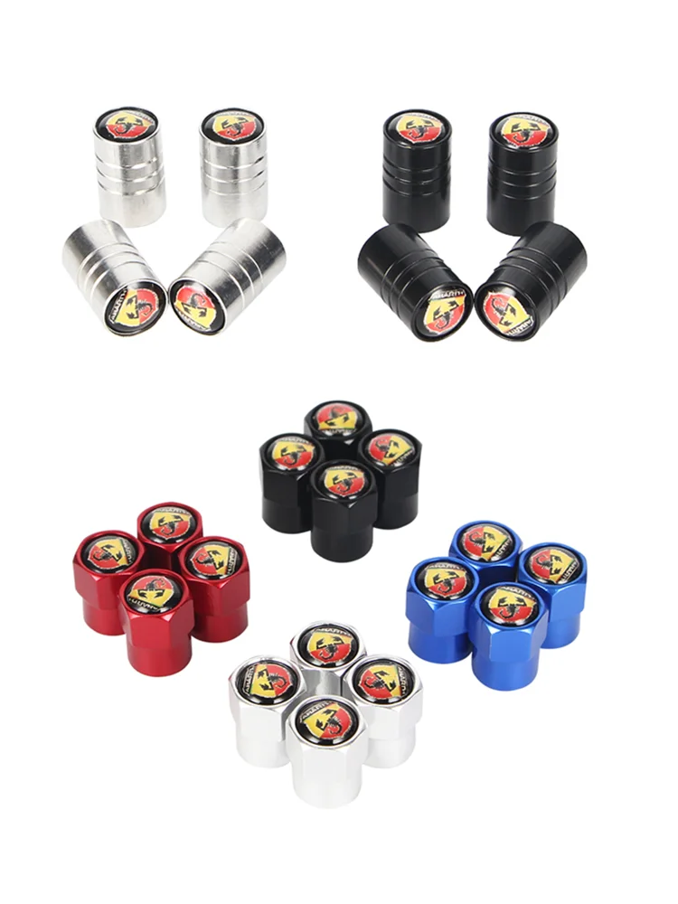 

4pcs for fiat punto abarth 500 stilo ducato Aluminum Car Tire Wheel Valve Stem Caps Car Accessories