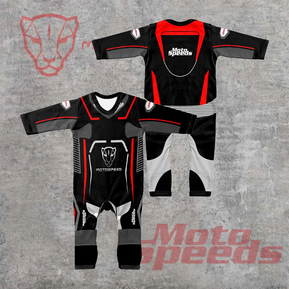 

New Baby Boys' And Girls' Motorcycle Jumpsuit Bebe MOTO GP Competition Creep Suit Is A Hot Selling All-In-One Fashion Motorcycle