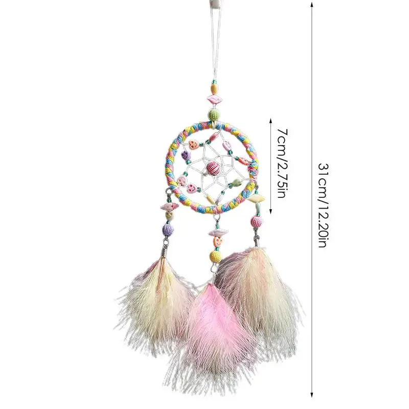 Feather Dream Catcher Wall Hanging Handmade Feather Dream Catcher Feather Wall Decoration Creative INS Style Home Hangings Boho images - 6