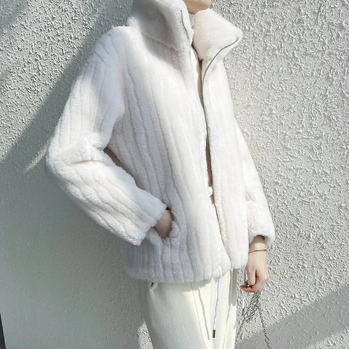 

Warm Real Wool Jacket Women's Fur Winter 2023 Elegant Sheep Shearing Coat Female Clothing Jaqueta Feminina Gxy1220