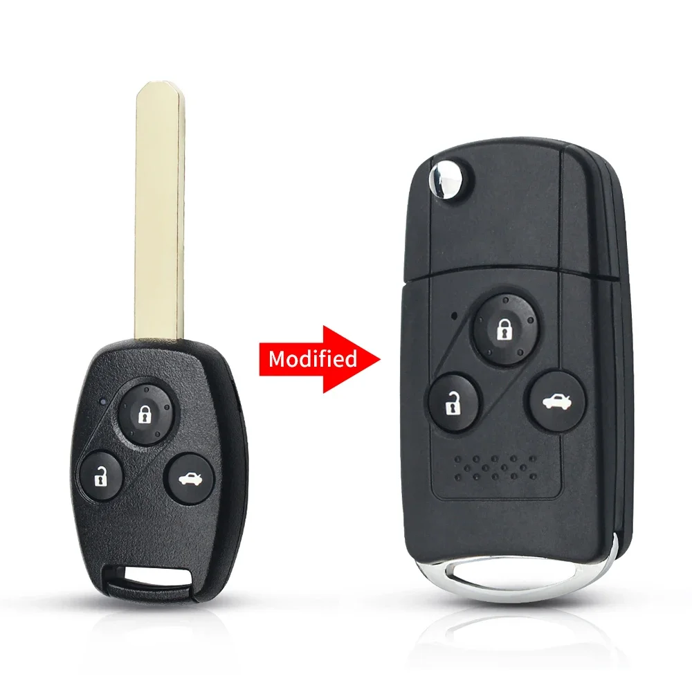 KEYYOU для HONDA, складной модифицированный чехол для автомобильного ключа, чехол для HONDA Accord Civic CRV Pilot Fit, комплект ключей