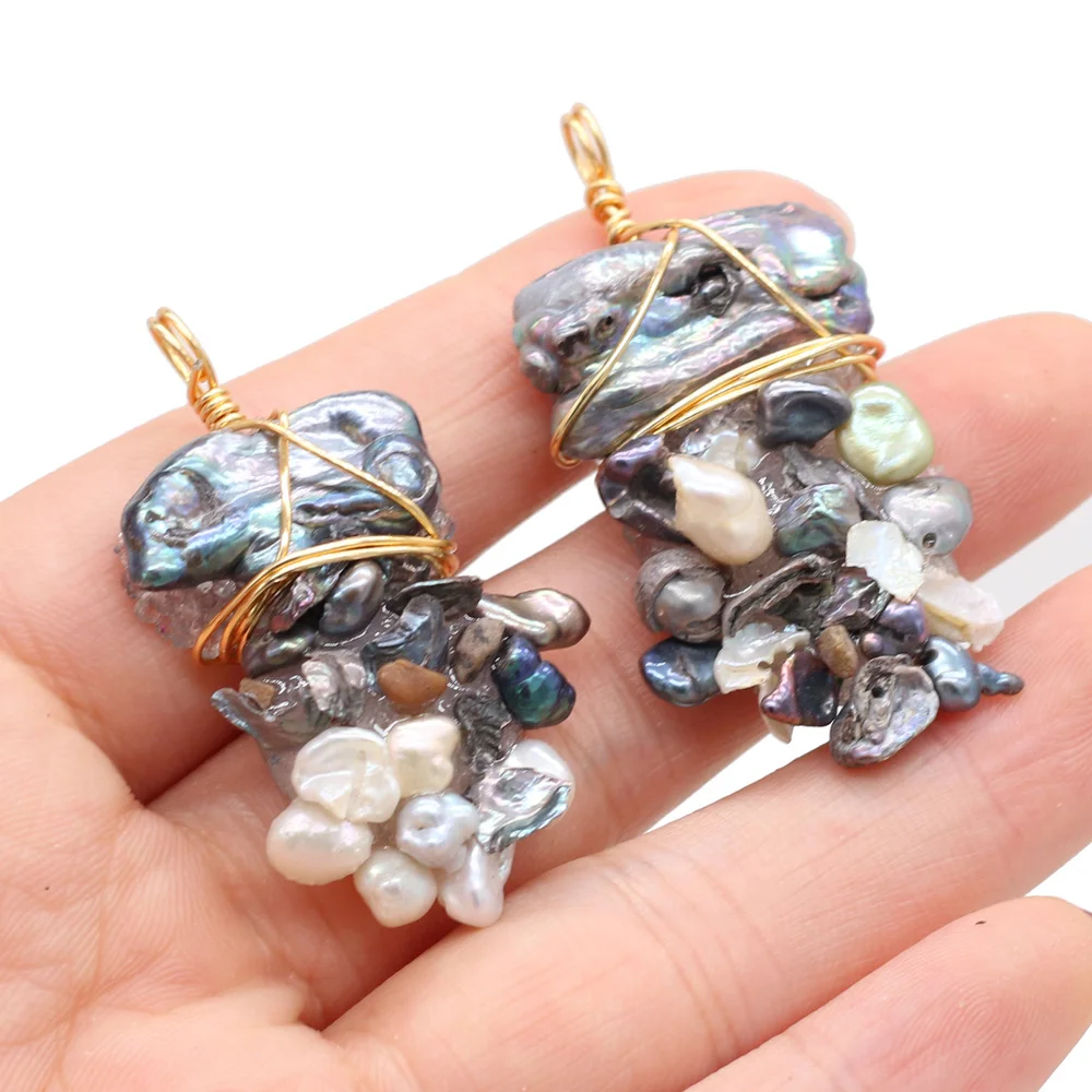 

5PCS Wholesale Price Natural Freshwater Pearl Shape Irregular Stone Pendant DIY For Jewelry Making Necklace Earring Accessorie